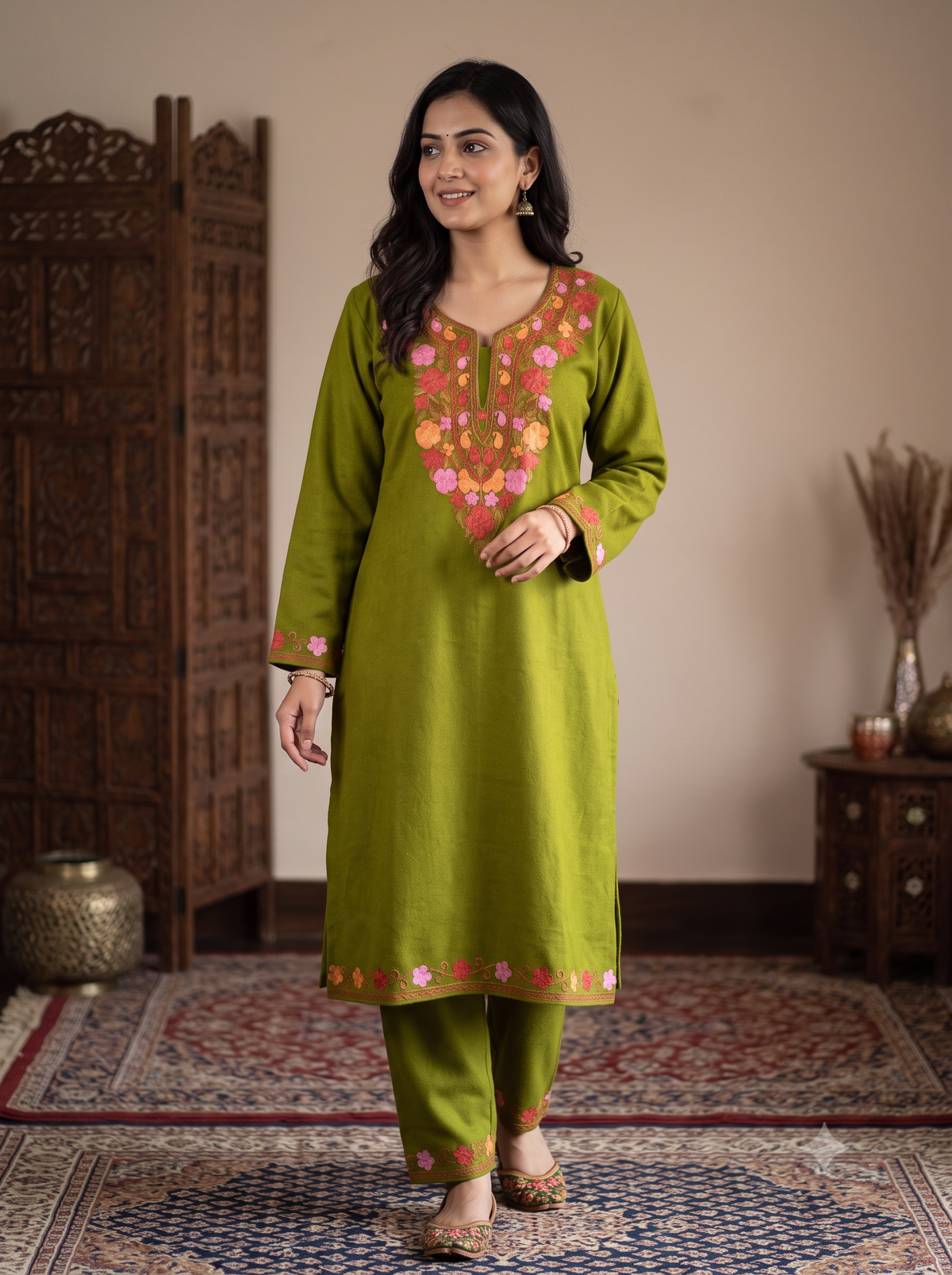 Mehandi Green Color Co-ord Set