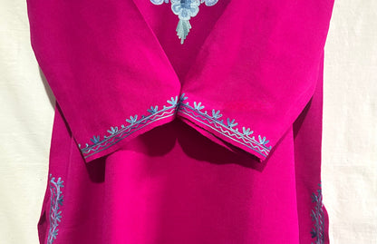 Magenta Color Winter Kurta