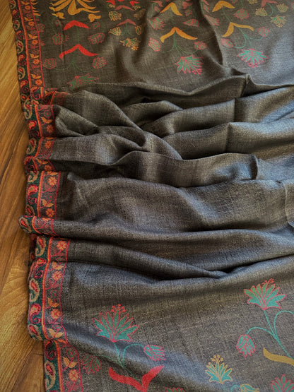 Charcoal Kani Stole