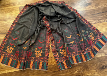 Charcoal Kani Stole
