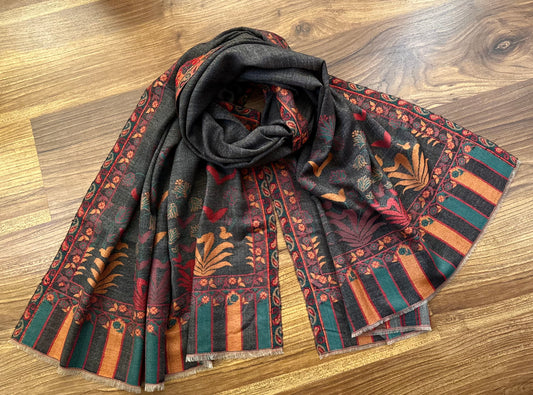Charcoal Kani Stole