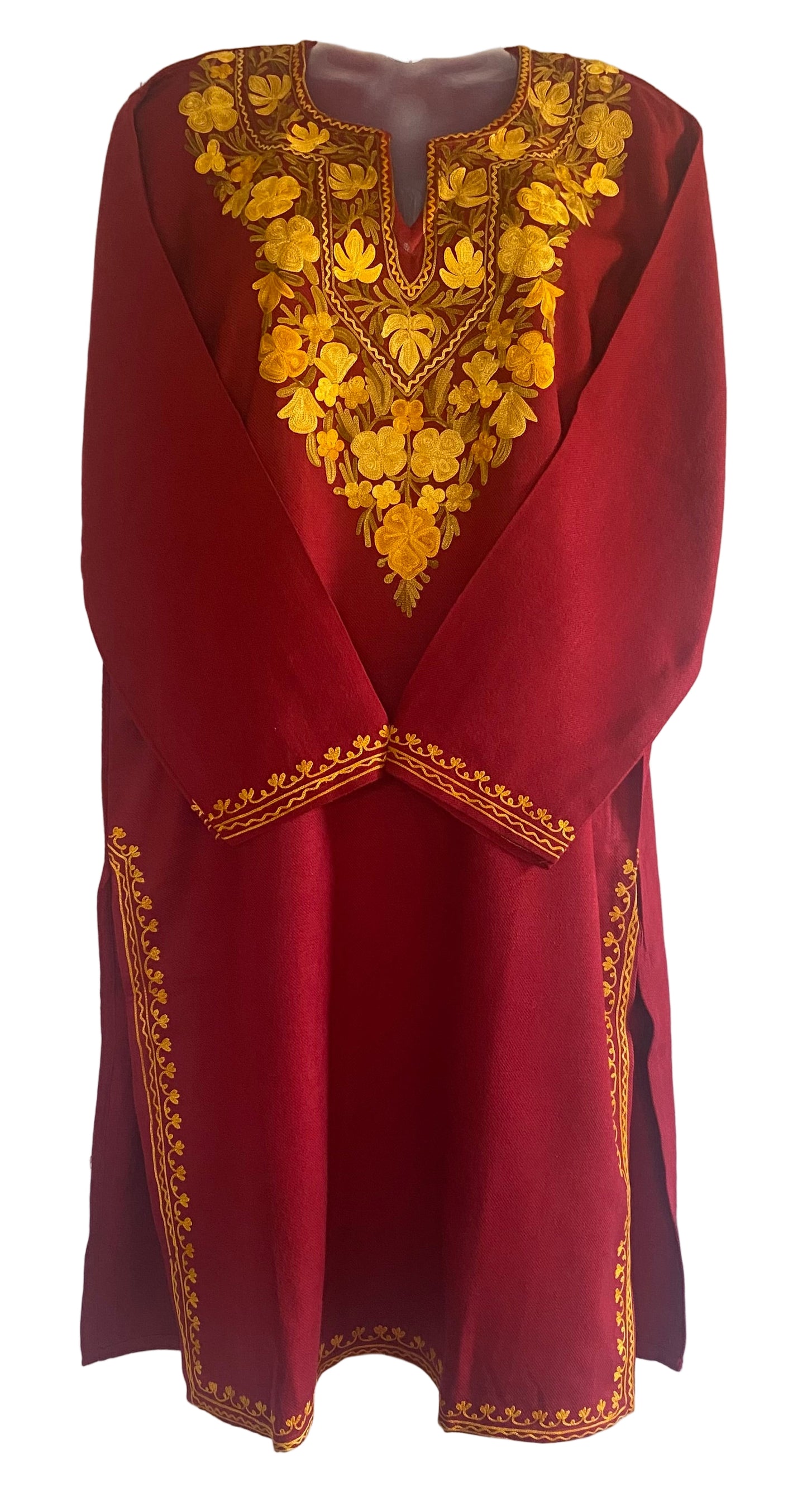 Ruby Red Winter Woollen Kurta